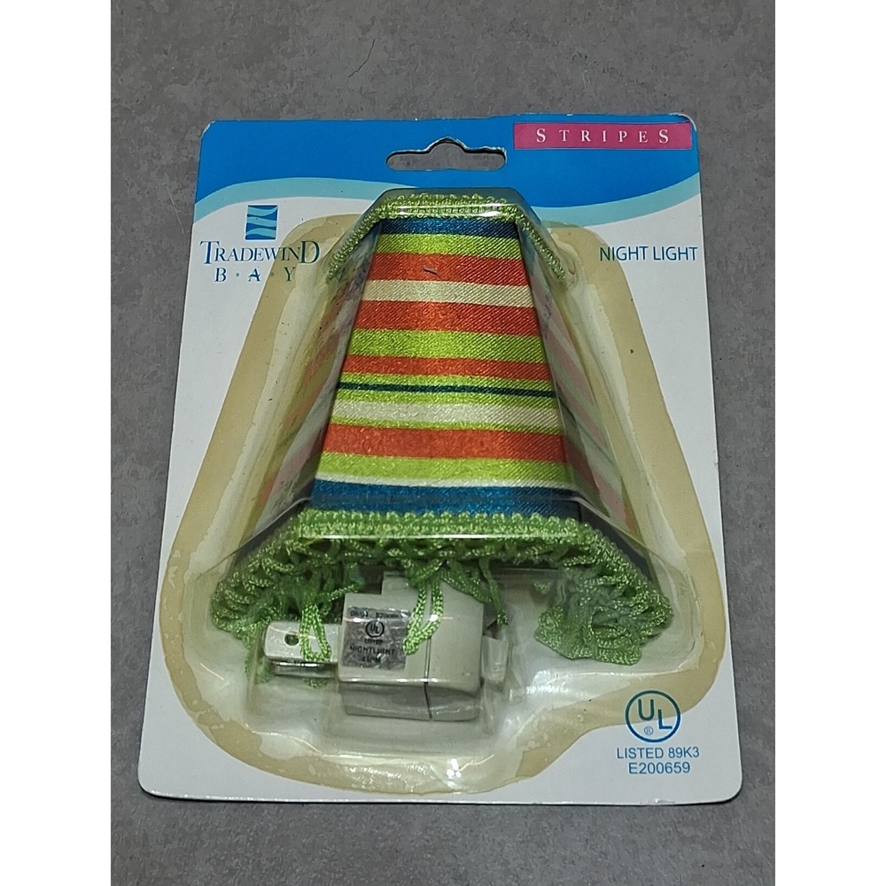 Vintage Tradewind Bay Plug In Groovy Night Light With Green Red n Yellow Stripes